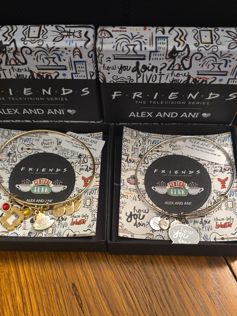 Alex and Ani  FRIENDS Bracelets "How You Doin" and Friends Frame & Coffee Mug.